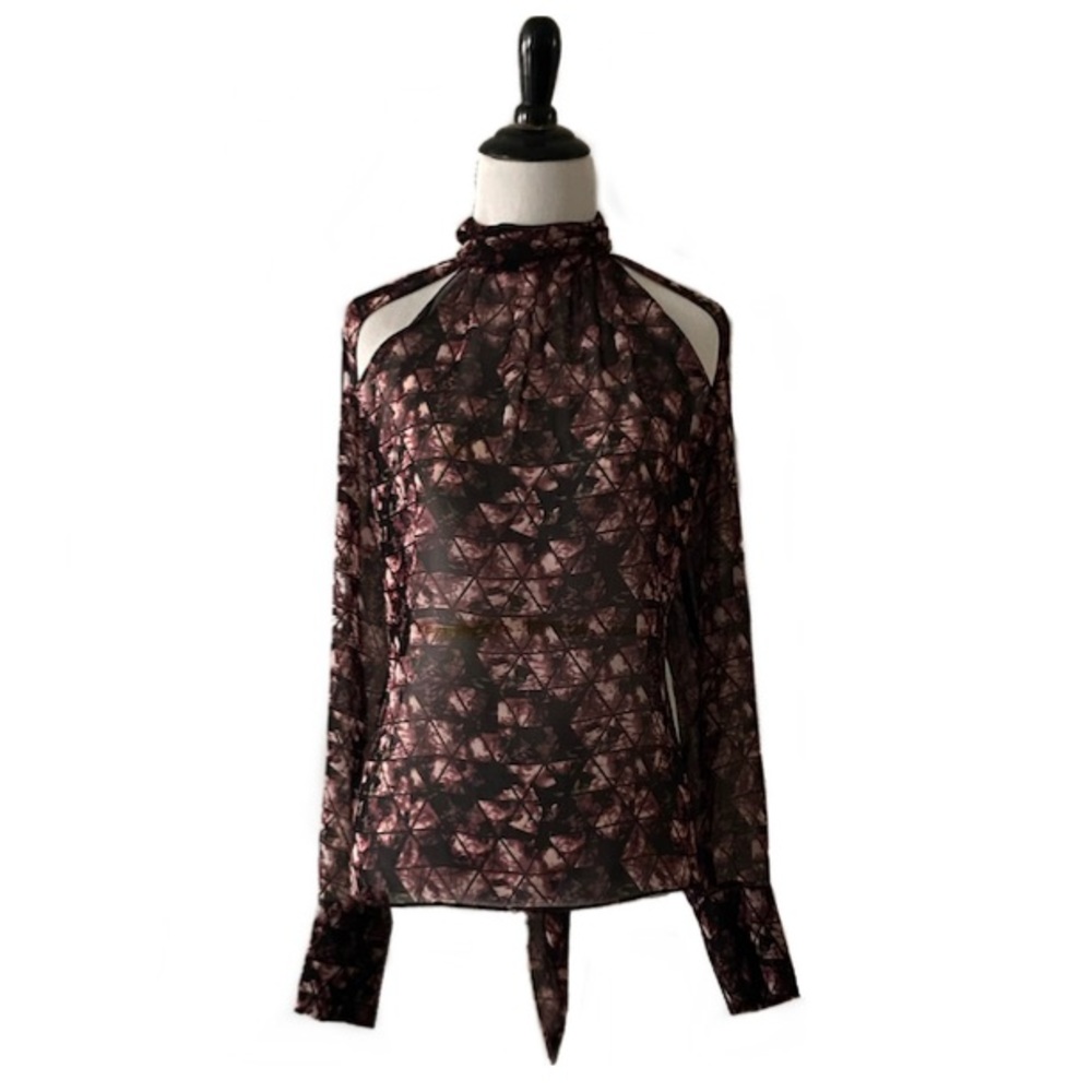 BCBGeneration Silk Cold Shoulder Blouse